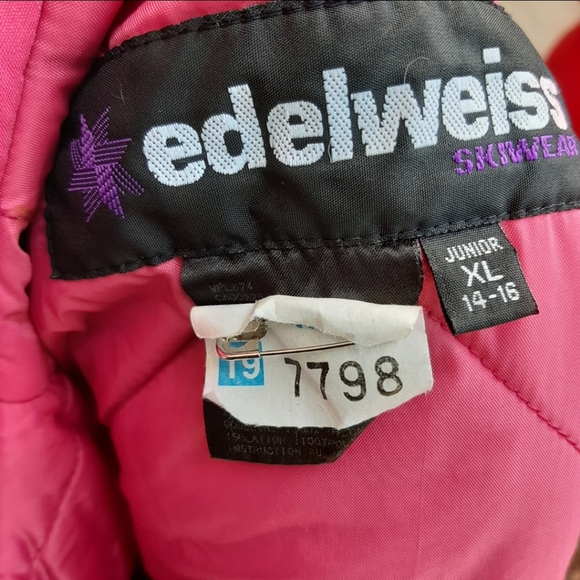 VTG Edelweiss Jacket Ski Color Block Kangaroo Pink - Picture 8 of 11